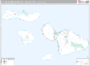 Kahului-Wailuku-Lahaina Wall Map Premium Style